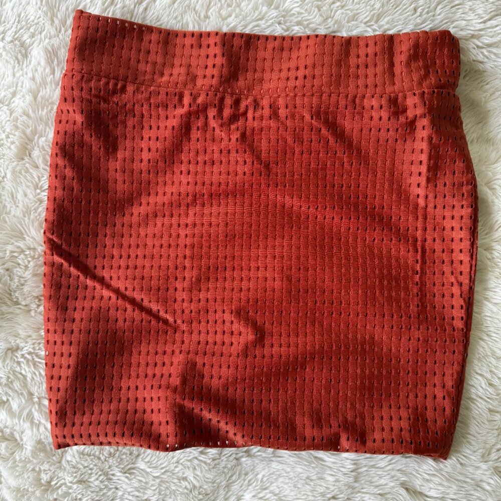 ACACIA RED MESH MINISKIRT